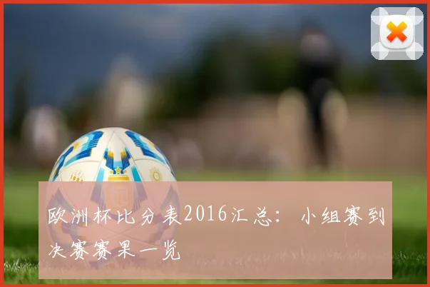 欧洲杯比分表2016汇总:小组赛到决赛赛果一览
